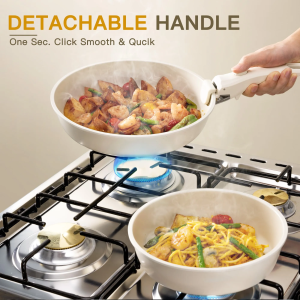 astercook 21 piece detachable handle ceramic cookware set